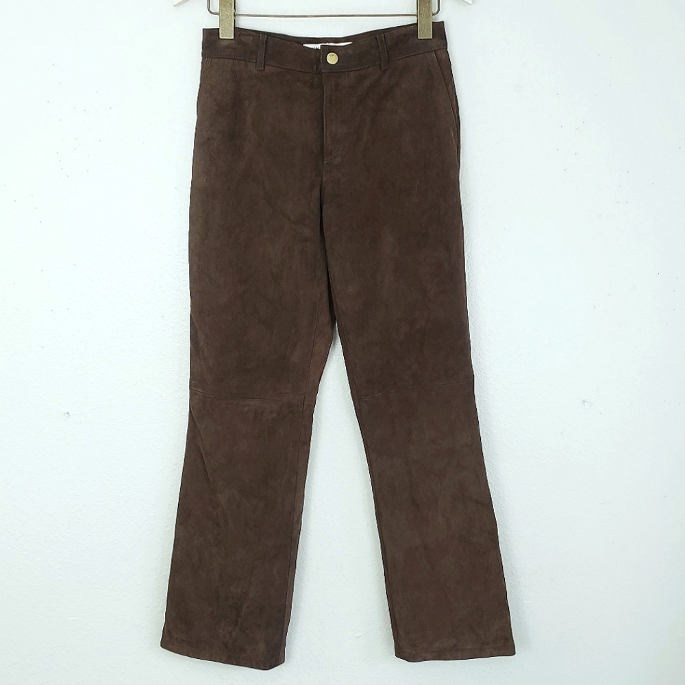 Vintage Y2K Tommy Hilfiger Brown Suede Jeans Leather Pants